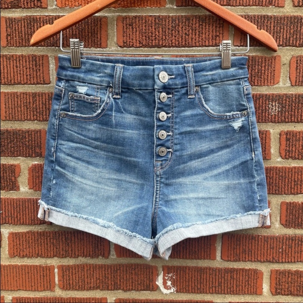 American Eagle Curvy Hi Rise Shortie Jean Shorts